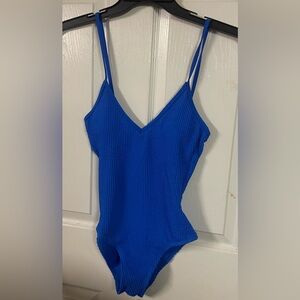 No Boundaries’ Royal Blue Women’s Ribbed One-Piece‎ Bathing Suit! NWT! Size XS